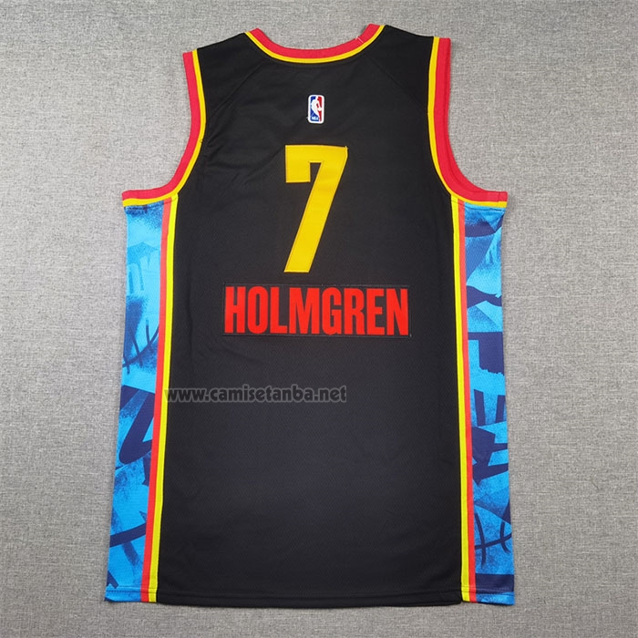 Camiseta Oklahoma City Thunder Chet Holmgren #7 Ciudad 2024-25 Negro